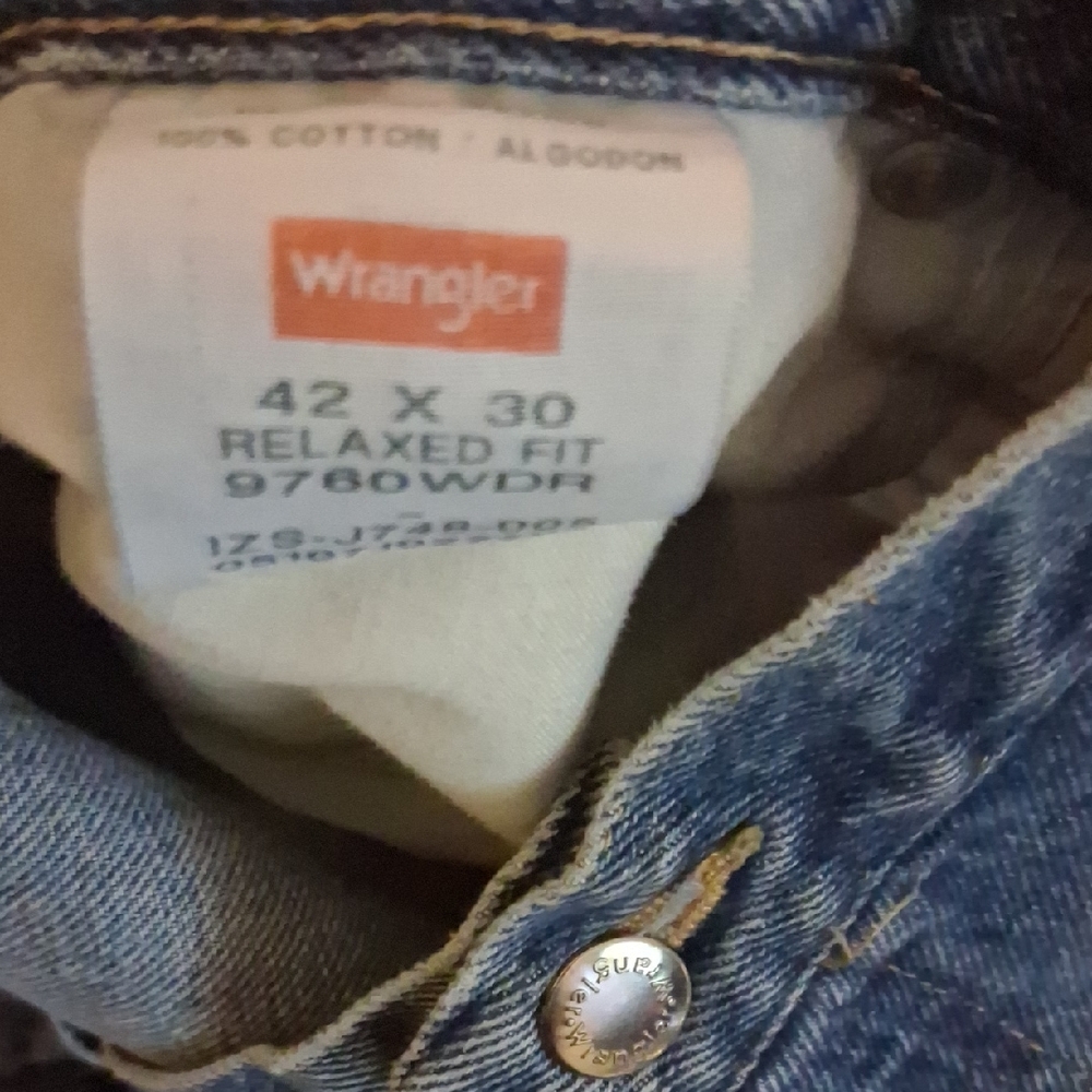 Wrangler Vintage Relaxed Fit Blue Jeans 42x30 - Picture 3 of 3
